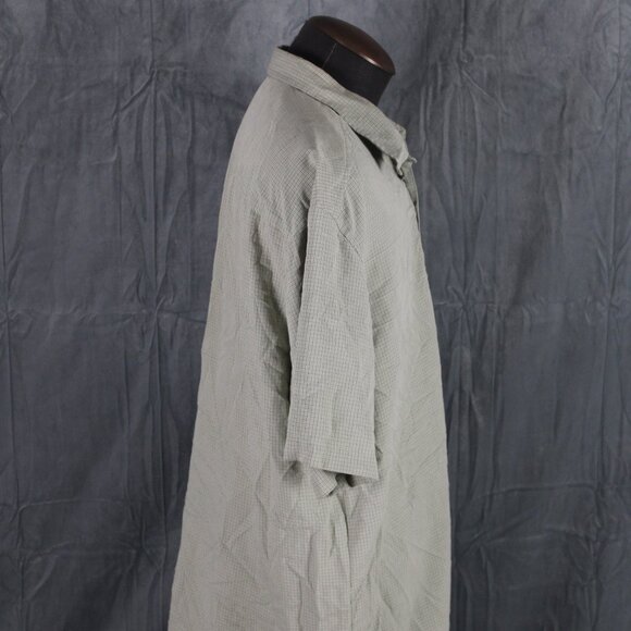 Vintage Button Down Shirt - Quicksilver Green Checker Pattern - Men's XL - Picture 7 of 8